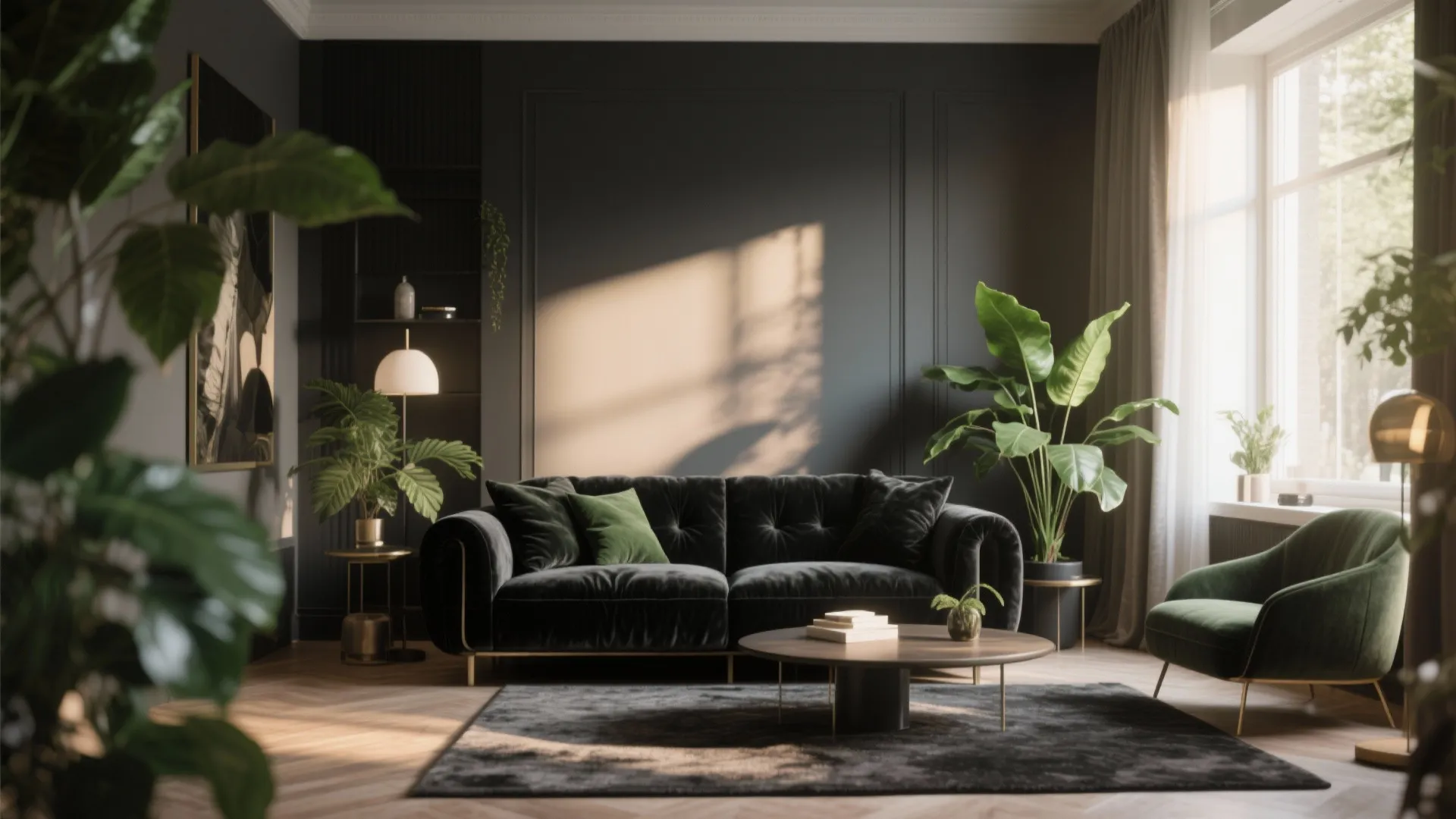 2. Black Velvet Sofa Drama