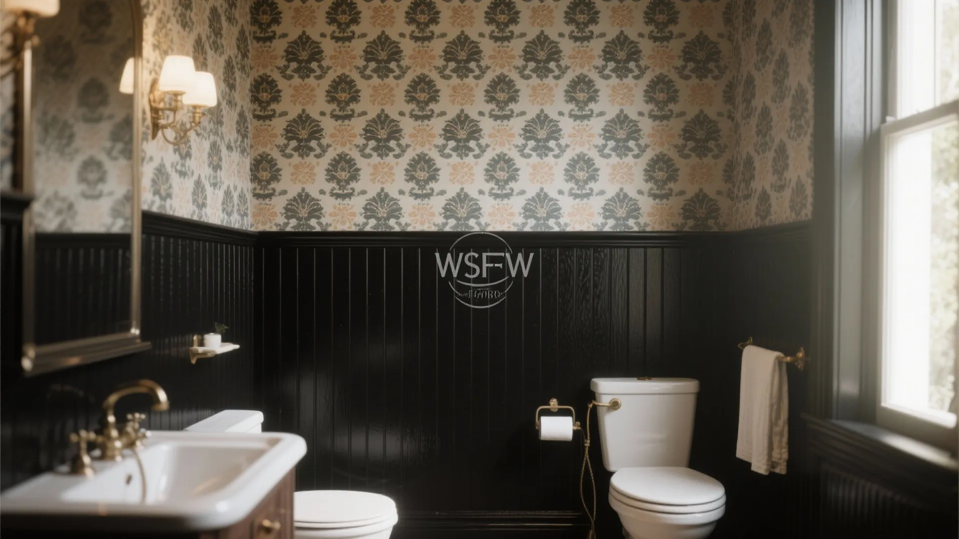 5. Black Wainscoting