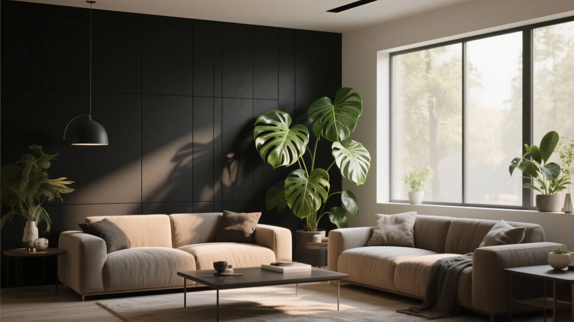 10. Black with Greenery