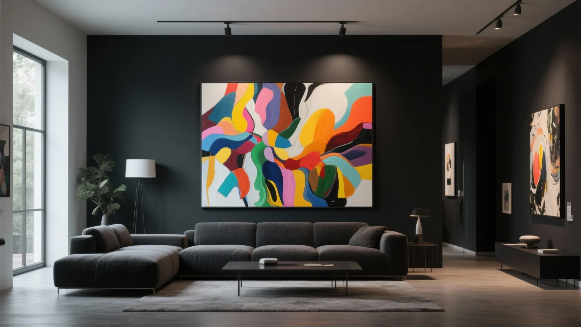 7. Black with Large-Scale Art