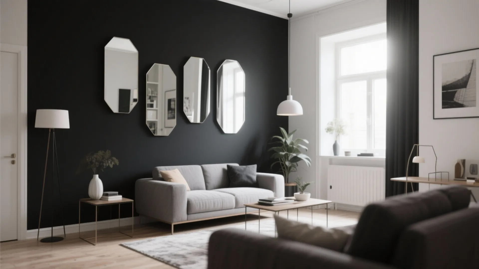 9. Black Wall with Mirrors