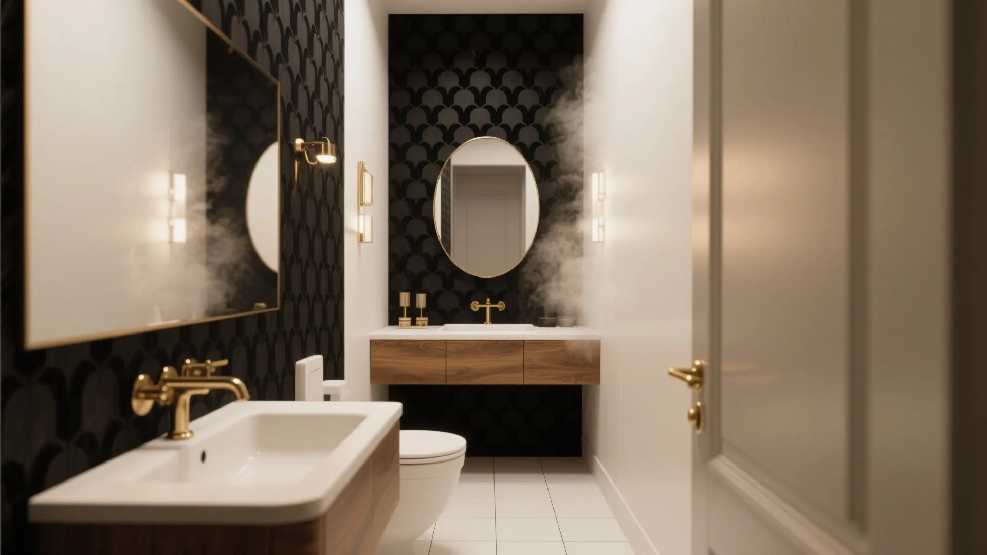 Black Wallpaper Ideas: 5 Small-Bathroom Inspo: Creative, stylish ways I used black wallpaper to transform compact bathrooms