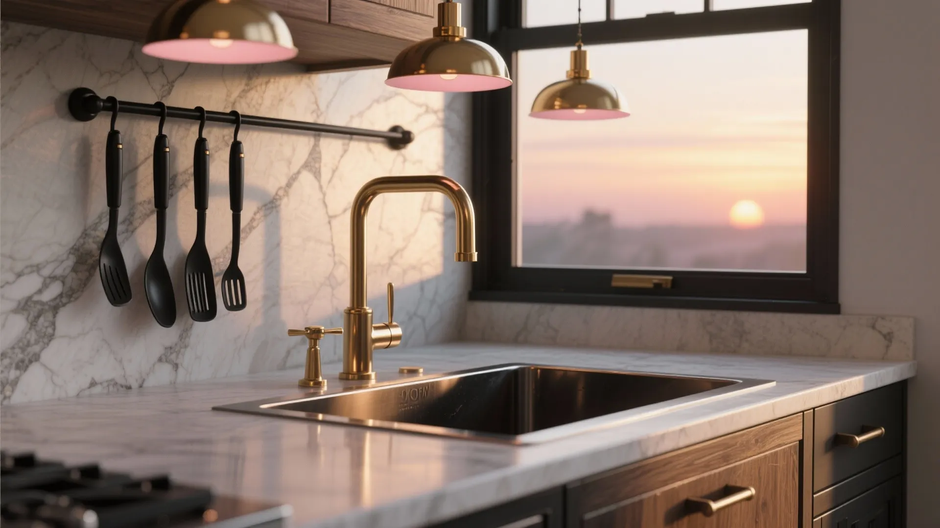 4. Black mixed with warm metals for layered contrast