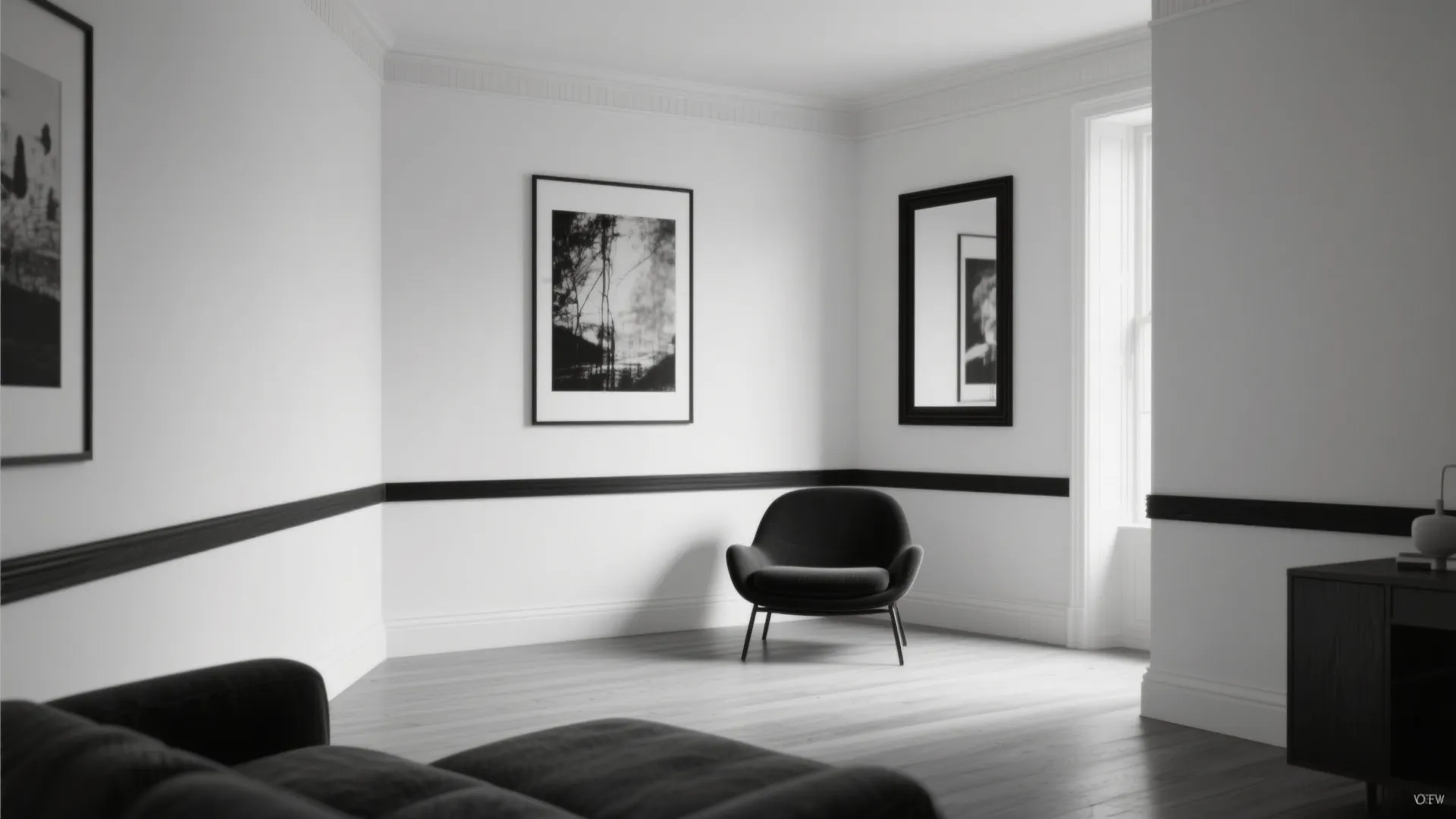 High-Contrast Black-and-White Accents