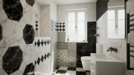 10 Black and White Bathroom Tile Design Ideas