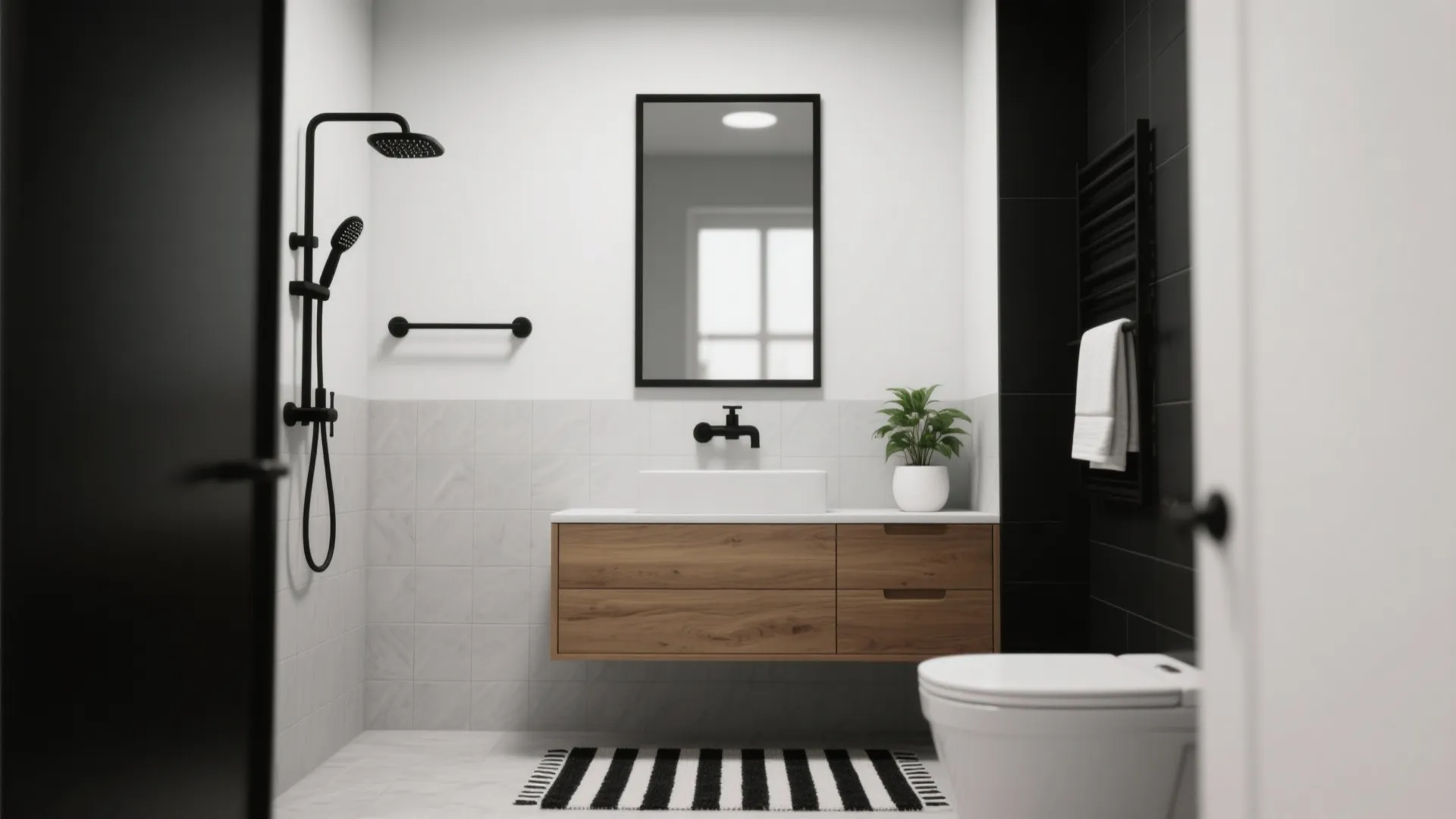 Black & White Bathroom Accessories: 5 Creative Ideas: How I turned tiny bathrooms into chic monochrome spaces with 5 practical inspirations