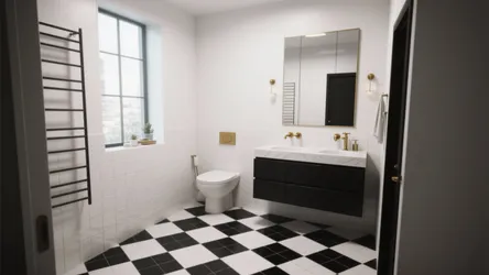 5 Bold Black & White Bathroom Tile Ideas