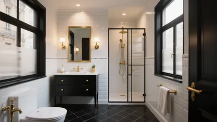 5 Black, White & Brass Bathroom Ideas