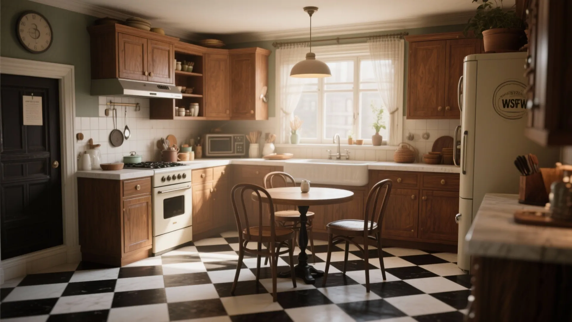 1. Classic Black & White Checkered Tiles