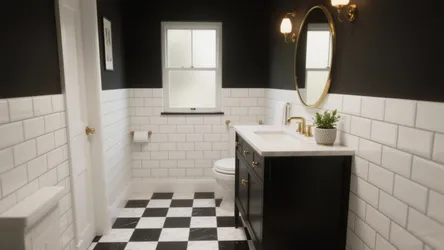 5 Black & White Bathroom Tile Ideas