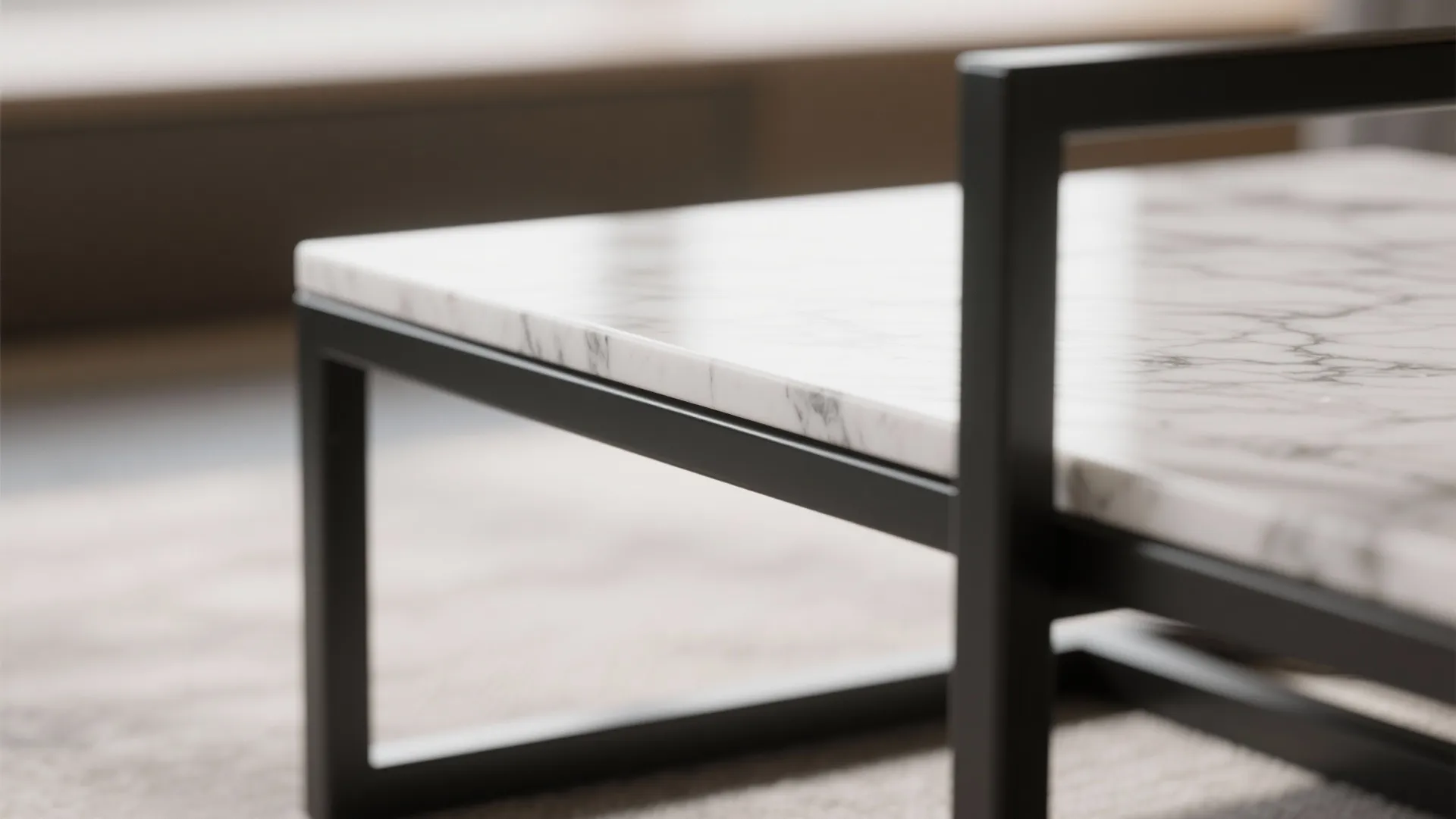 10. Mixed Material Coffee Table in Black and White