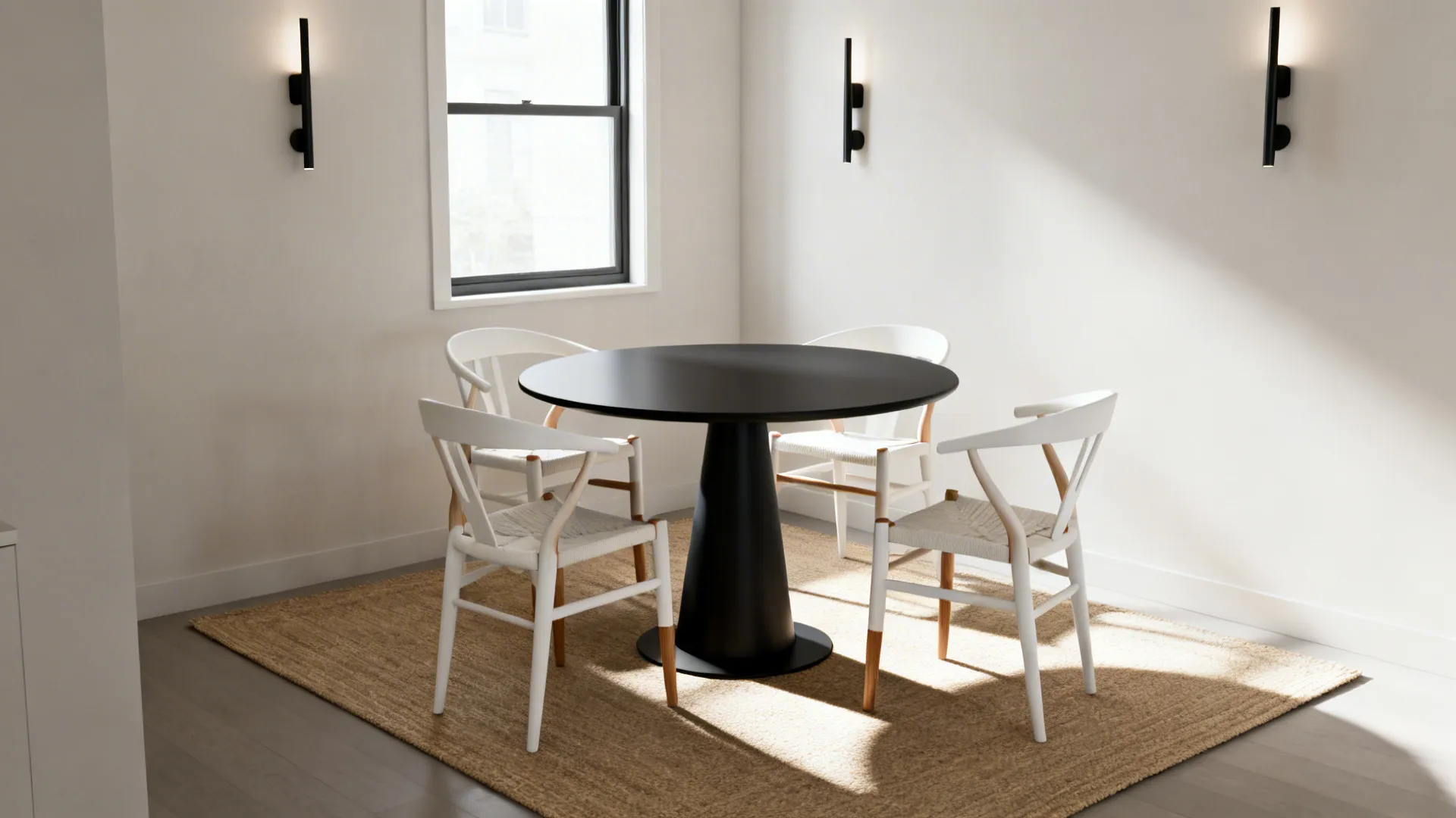 5 design ideas for a black dining room table with white chairs