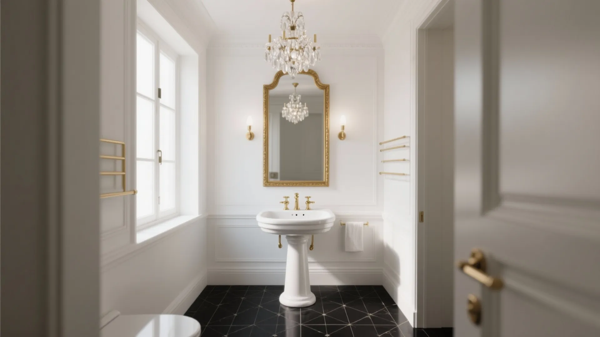 Chic Black, White & Gold Bathroom Ideas