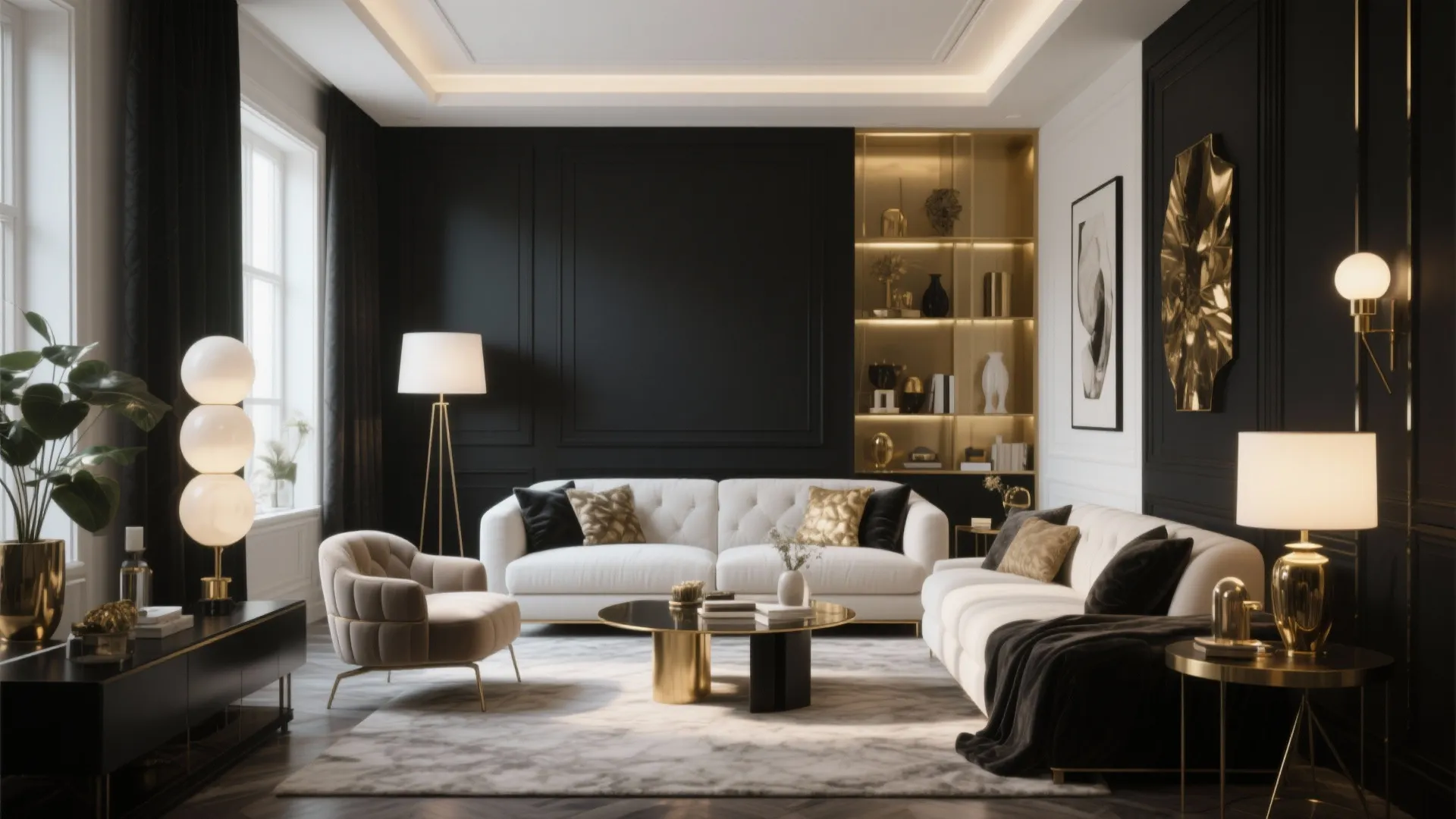 10 Black White and Gold Living Room Ideas: My Favorite Black, White & Gold Living Room Decor Inspirations for Every Home