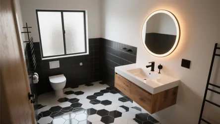 Black & White Hexagon Tile Ideas (5 Ways)