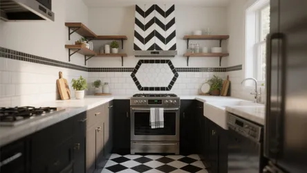 5 Bold Black & White Kitchen Tile Ideas