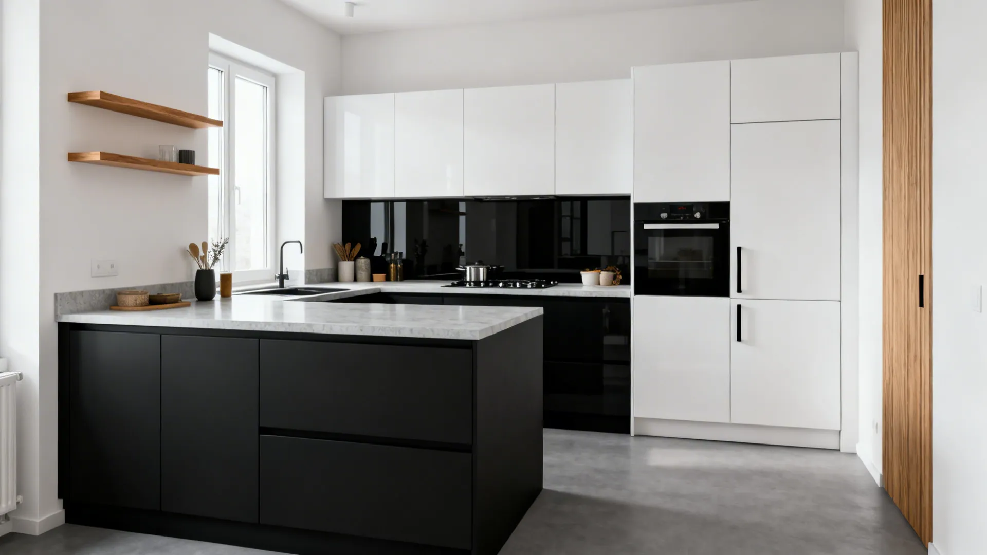 5 Modular Kitchen Designs in Black and White