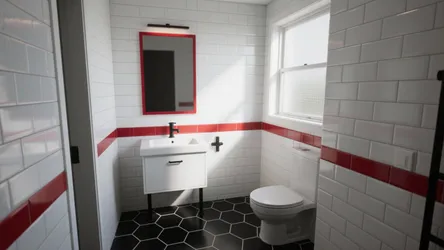 5 Bold Black, White & Red Bathroom Ideas