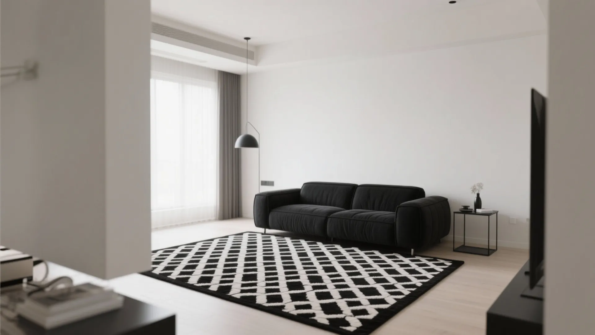Black and White Rug for Contrast