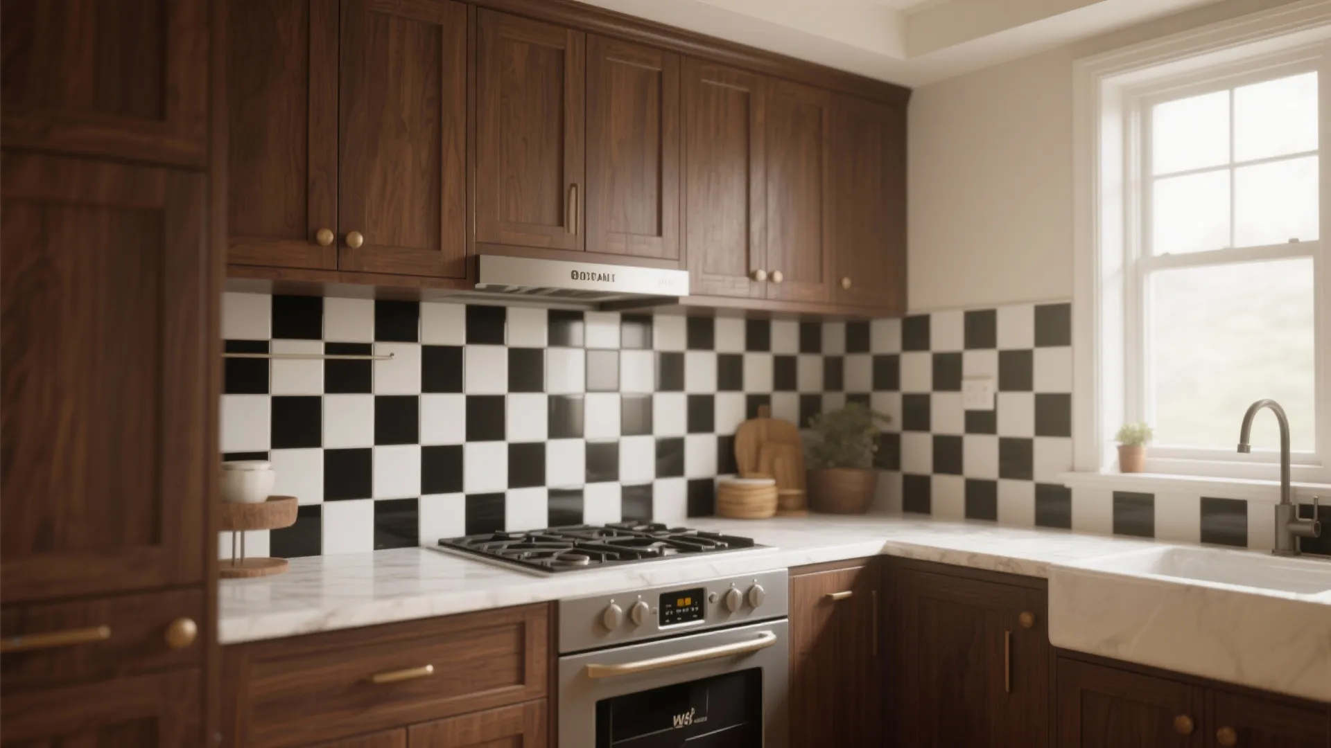2. Classic Black and White Tiles