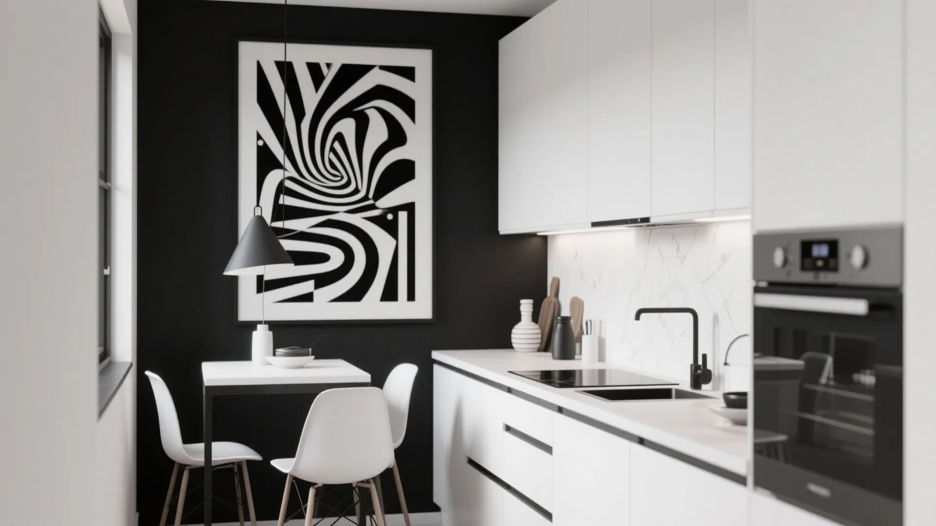 9. Graphic Black and White Wall Art