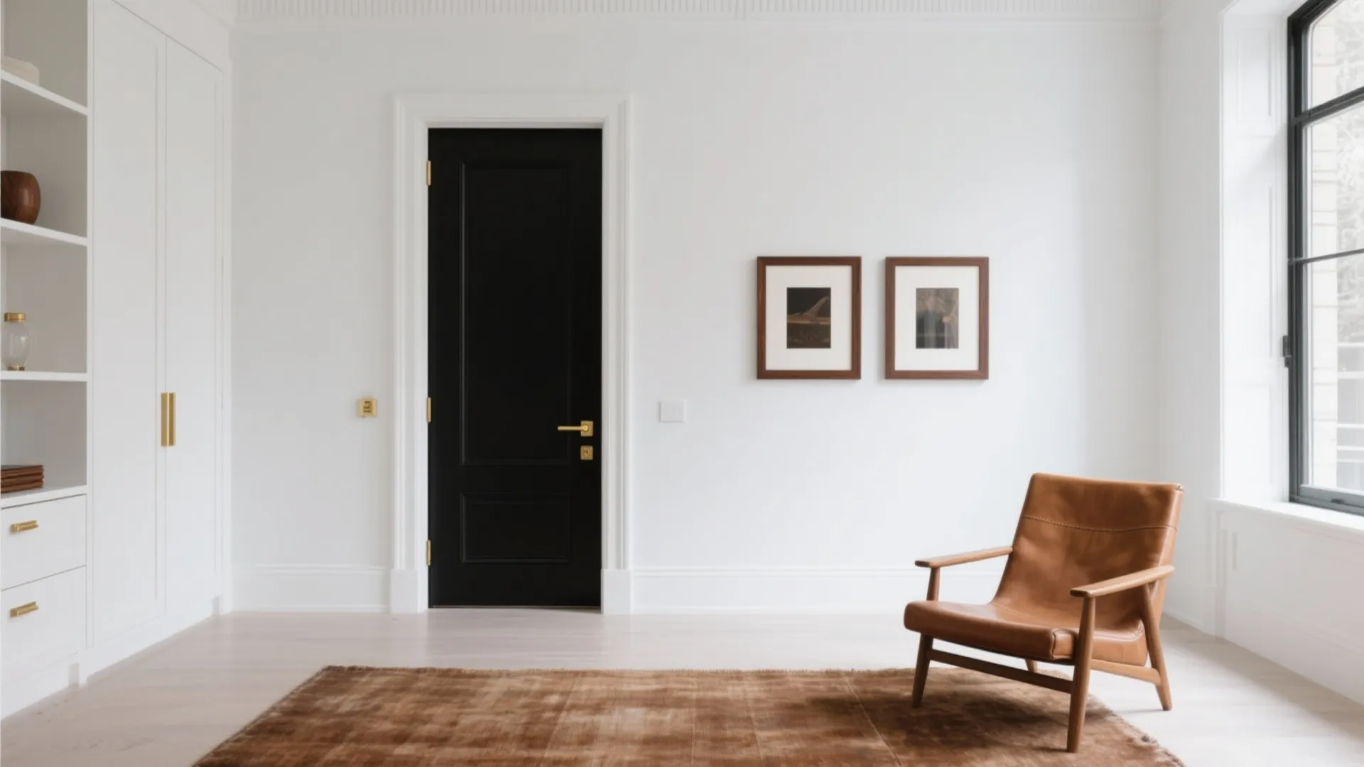 Crisp Black & White with Brass Warmth