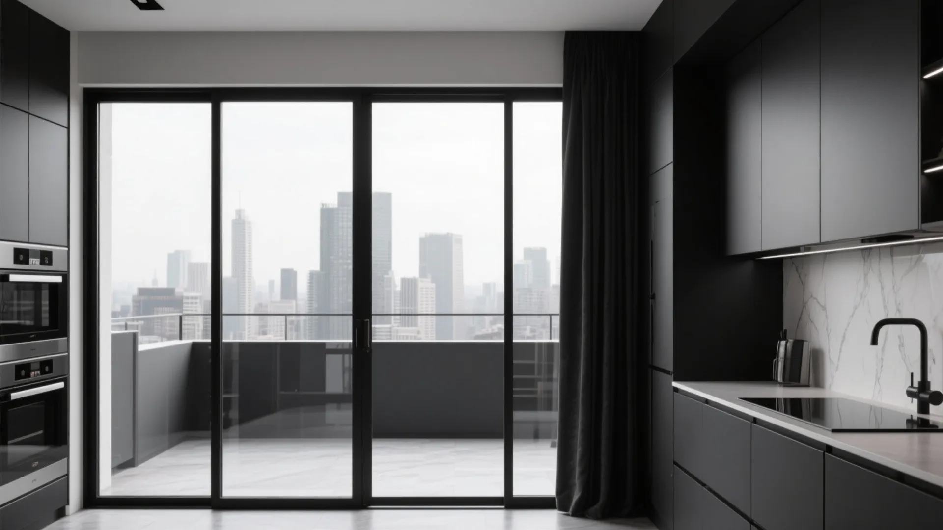 10. Minimalist Black Window Frames