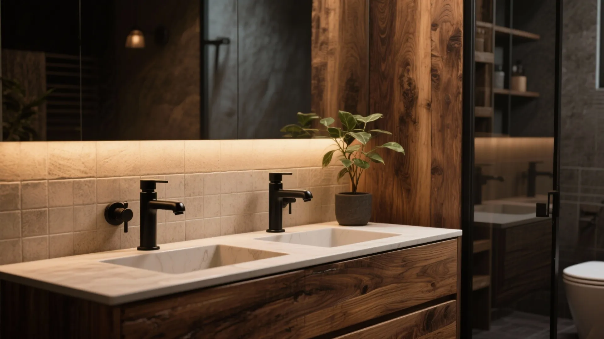 4. Matte Black + Wood Contrast for a Modern Rustic Feel