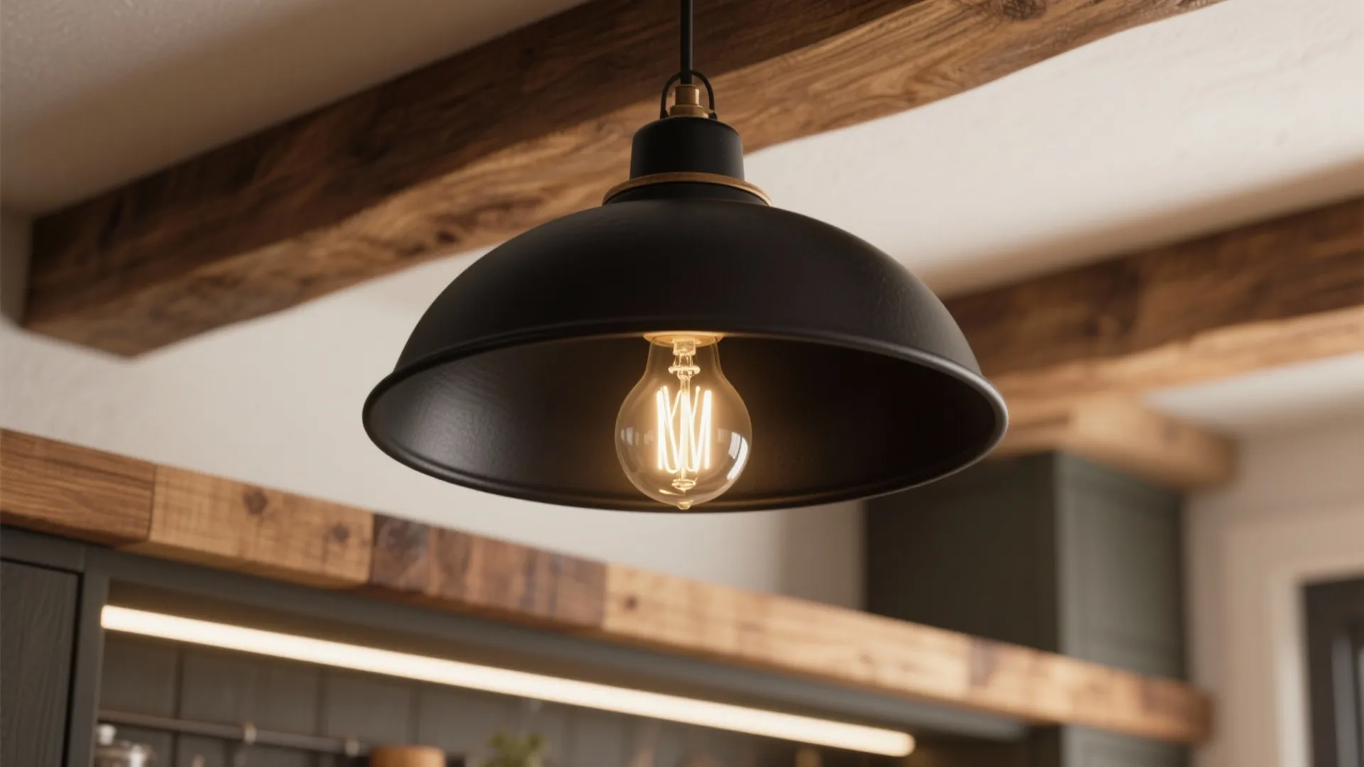 3. Mix Matte Black with Warm Wood Accents