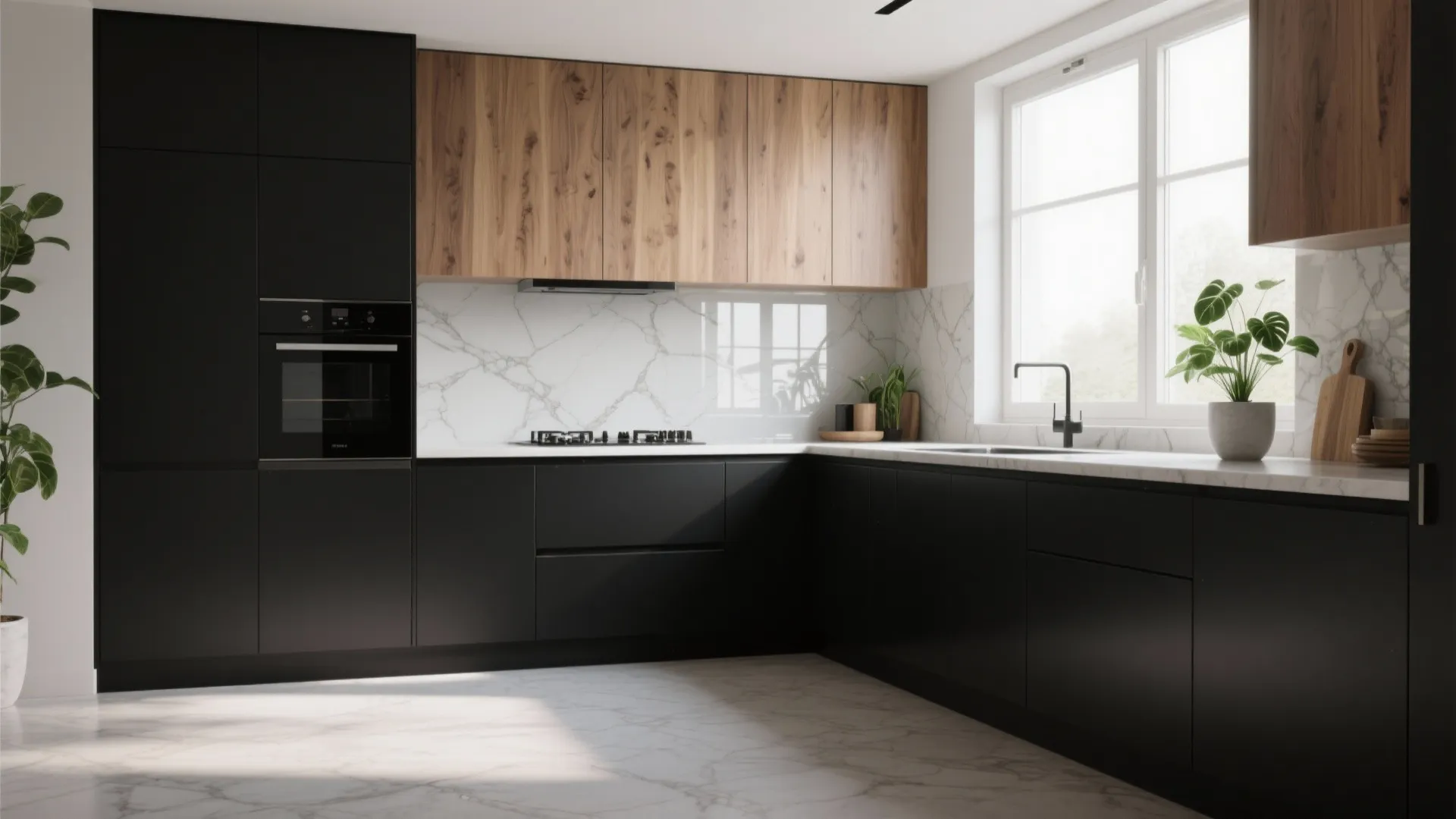 4. Black and Wood Grain