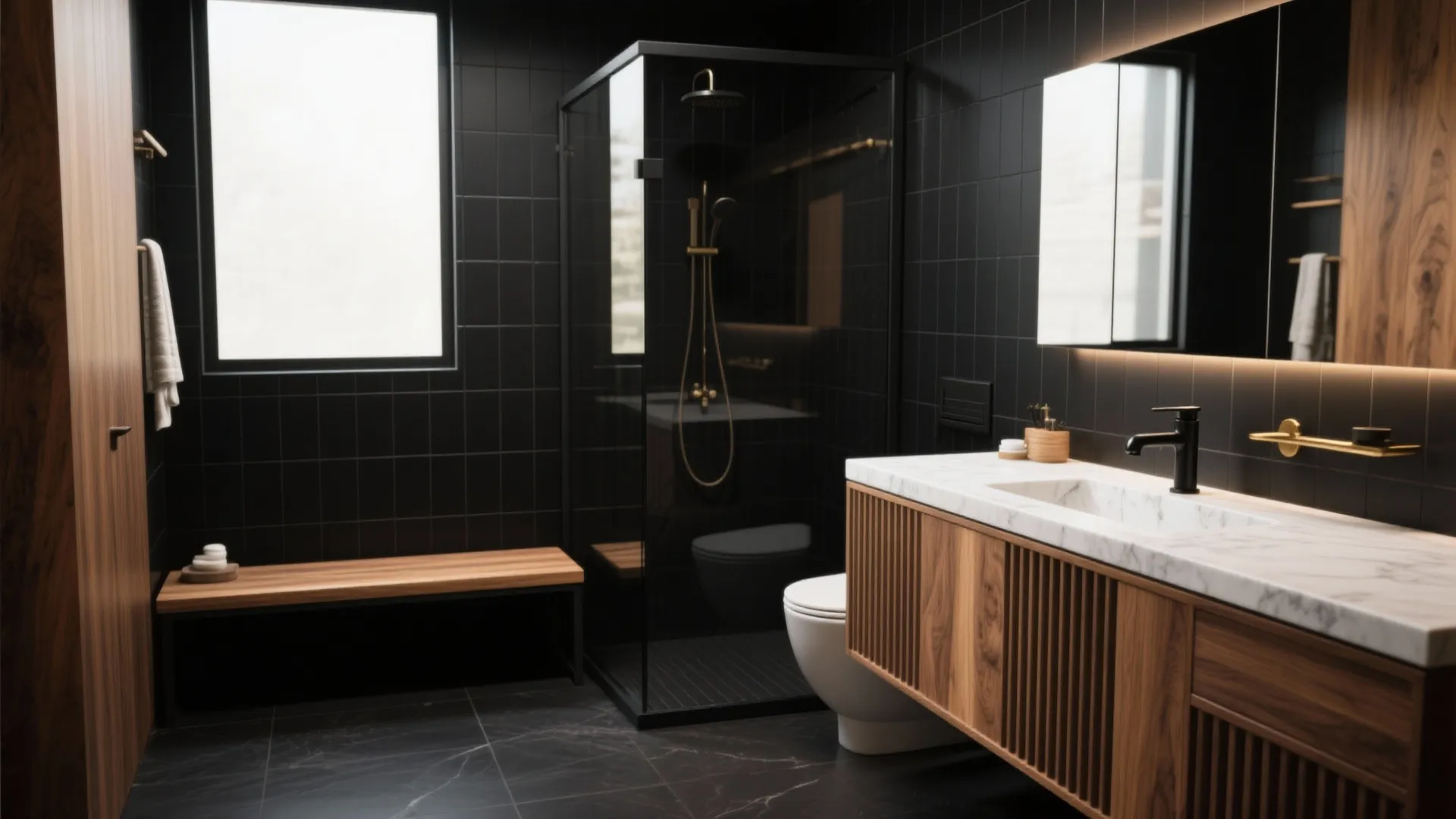 Black + Warm Wood Accents