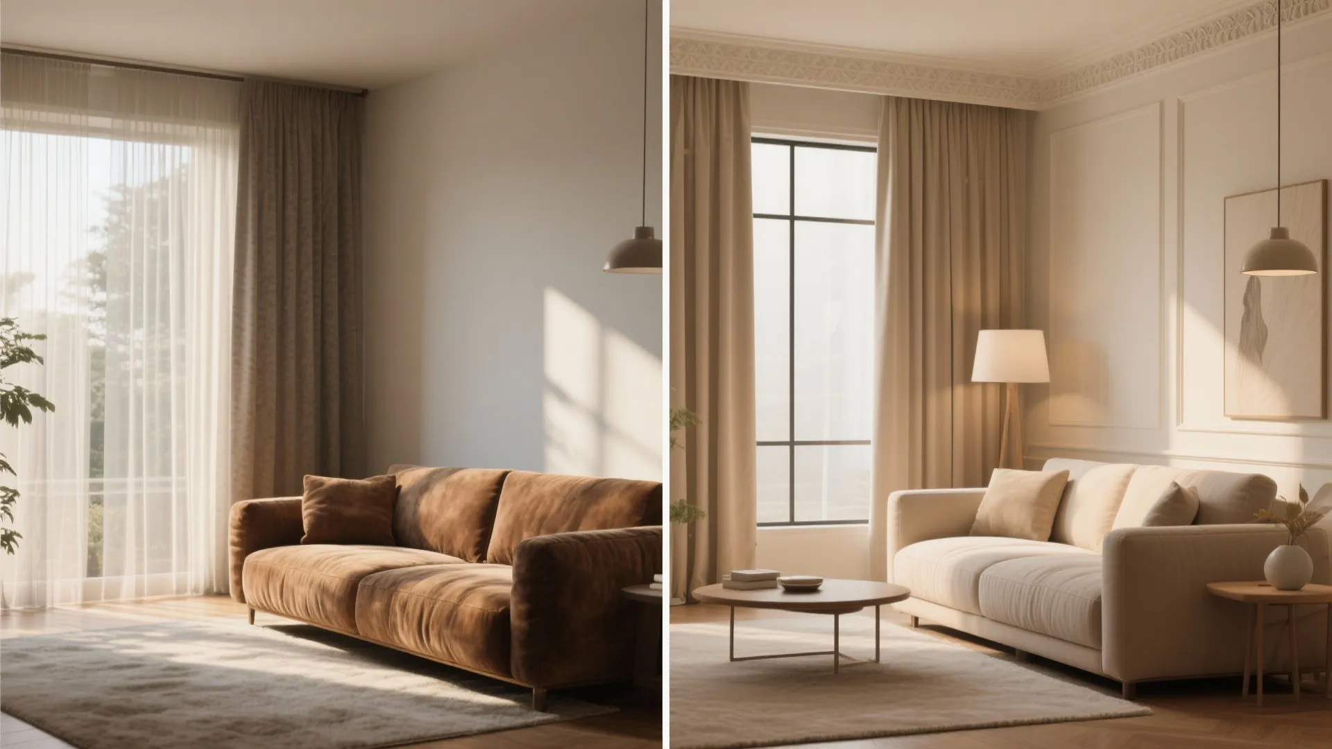 5. Blackout Panels in Warm Neutrals for Function