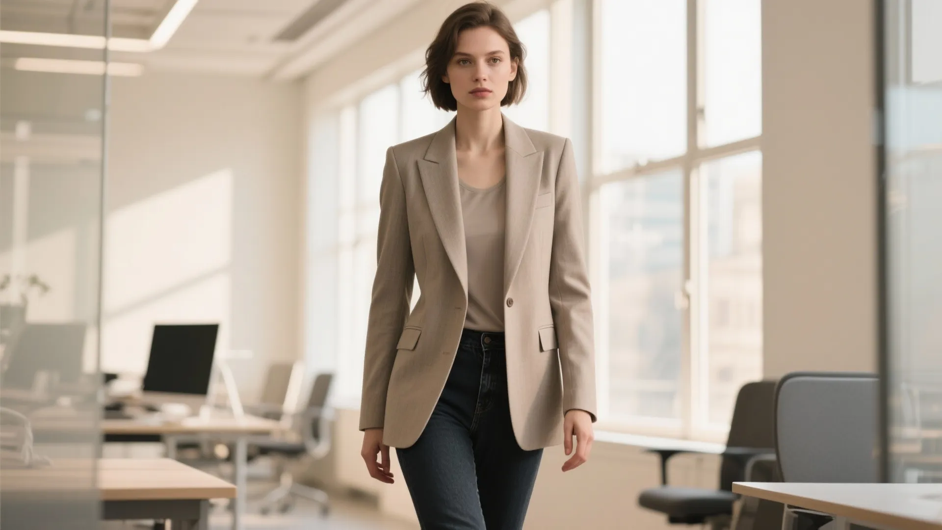 1. The Classic Blazer and Jeans Combo