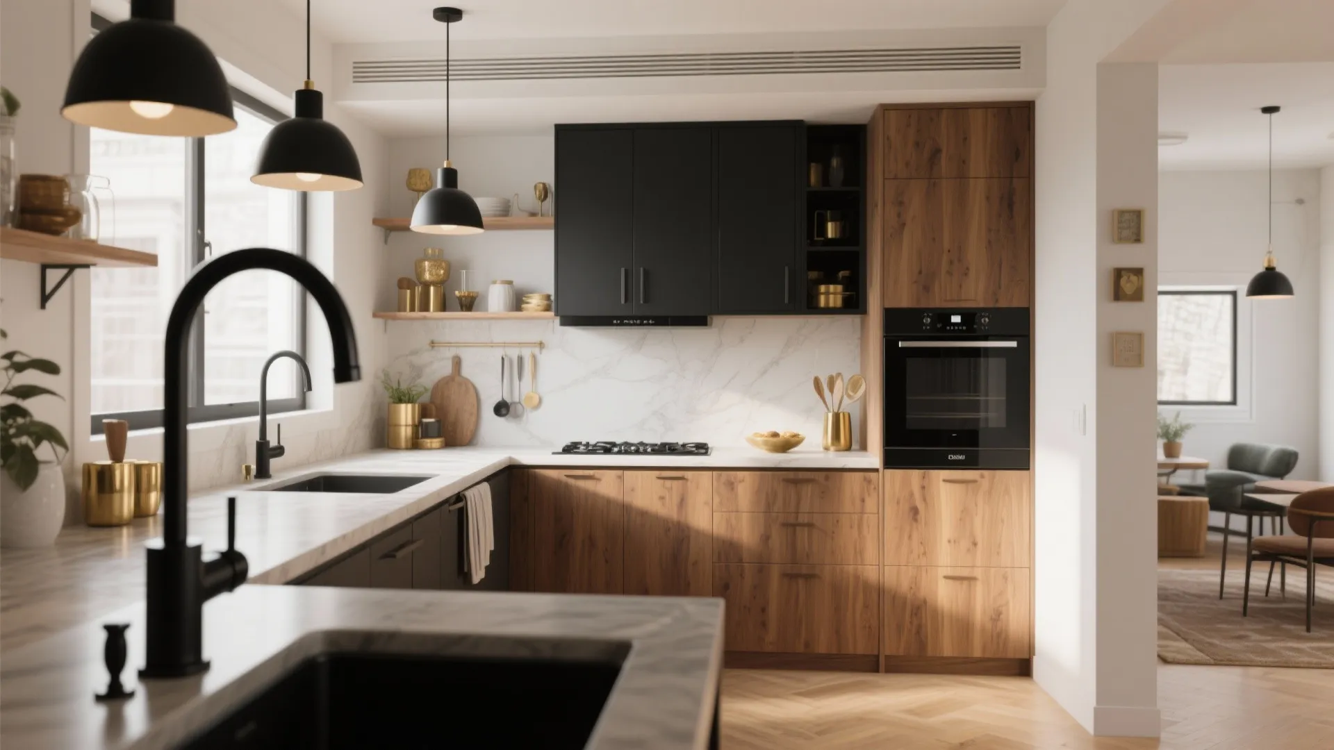 4. Blend with Black Appliances and Accents