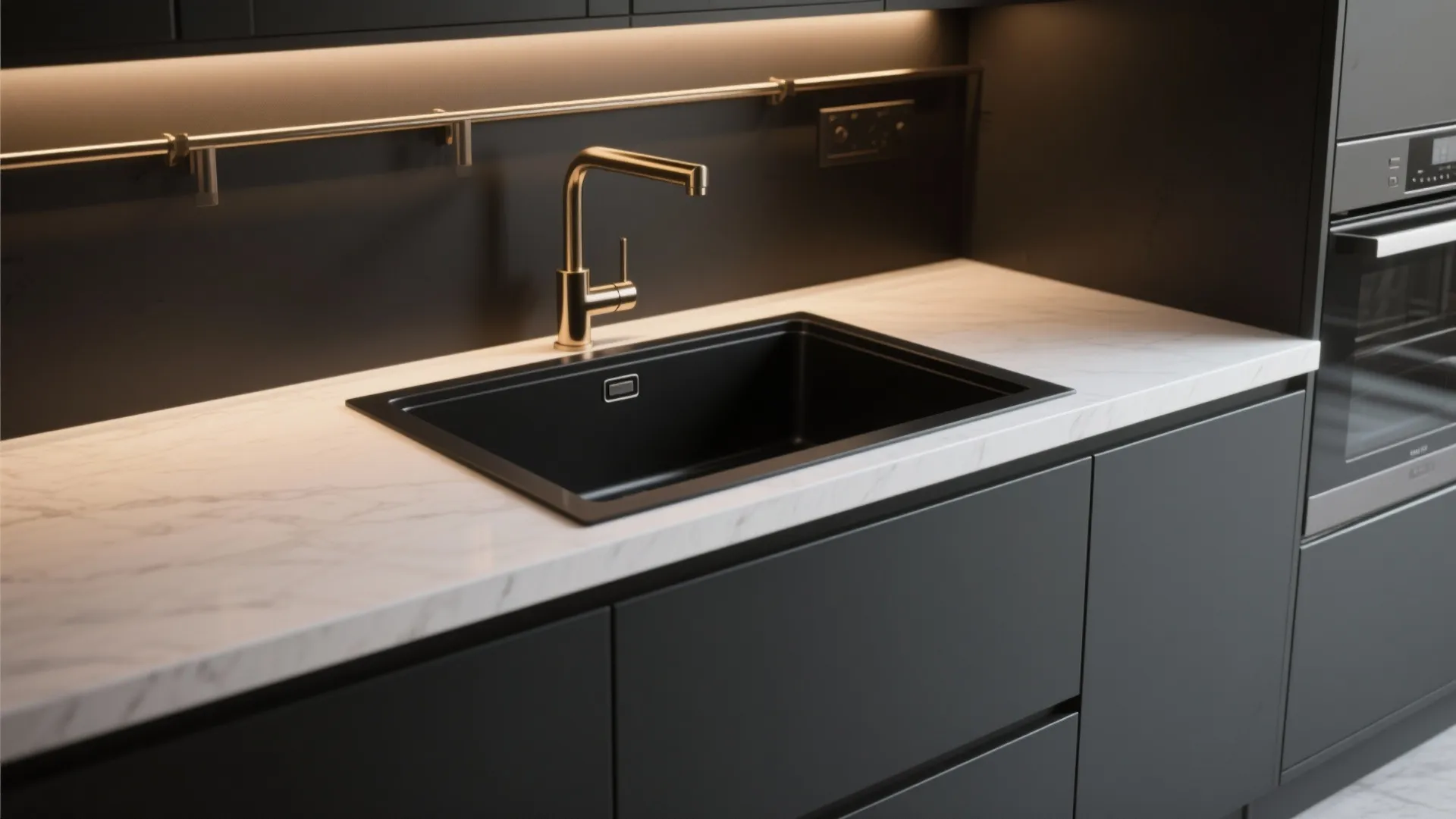 2. Blend into dark cabinetry for a seamless look