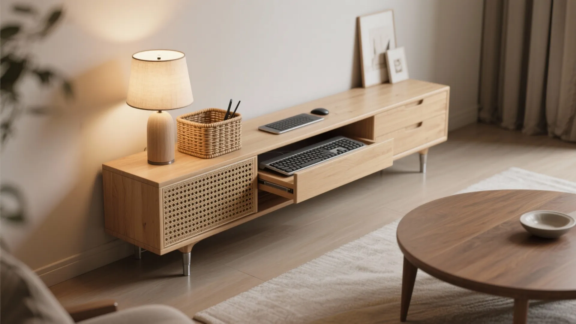 5. Blended console — make the office look like decor