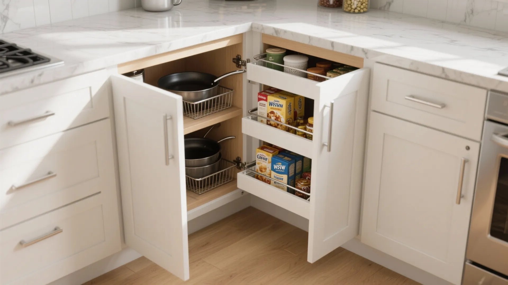 Idea 3: Blind corner pull-outs that bring everything to you