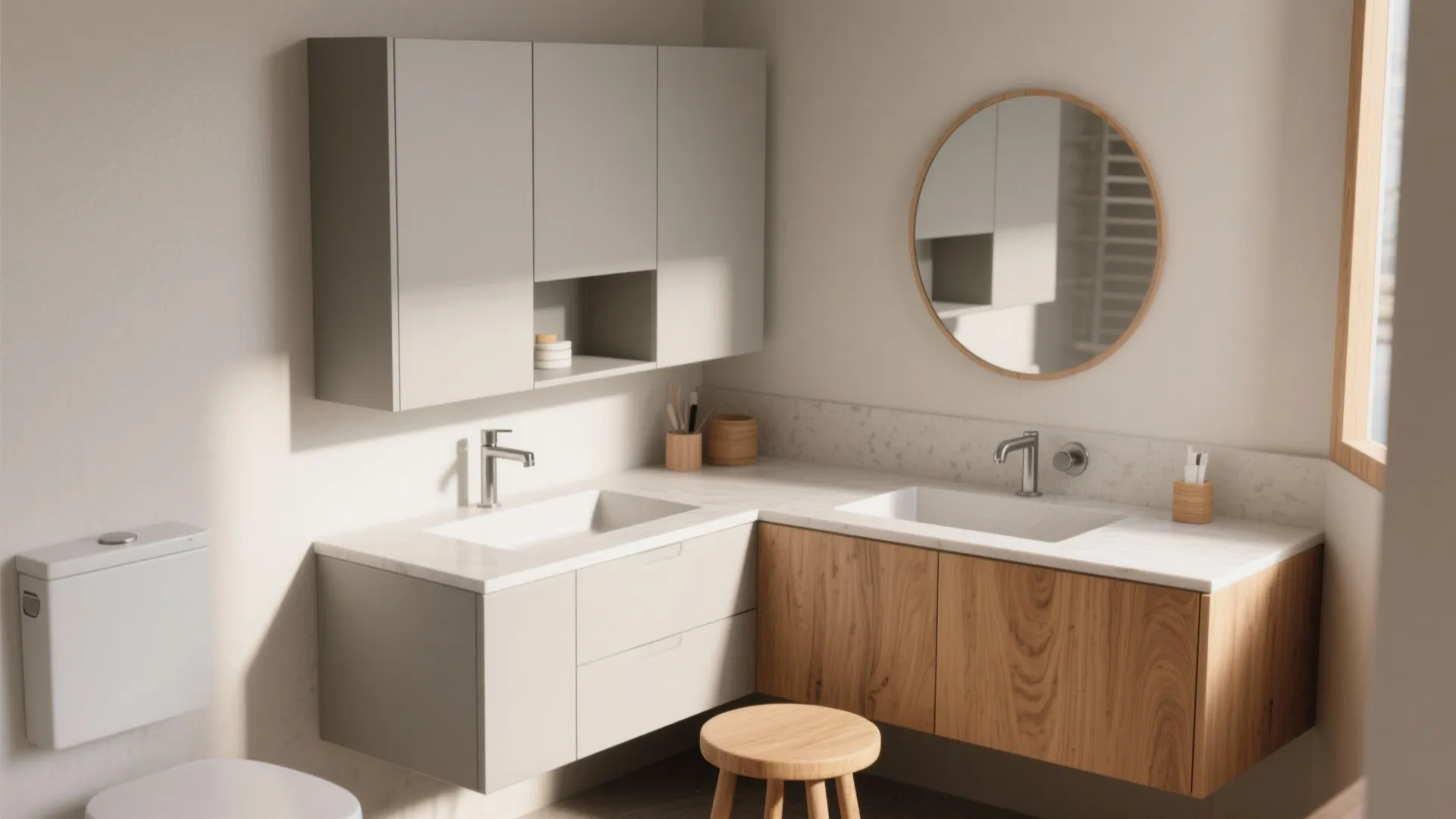 2. Blocky Vanity and Fixtures