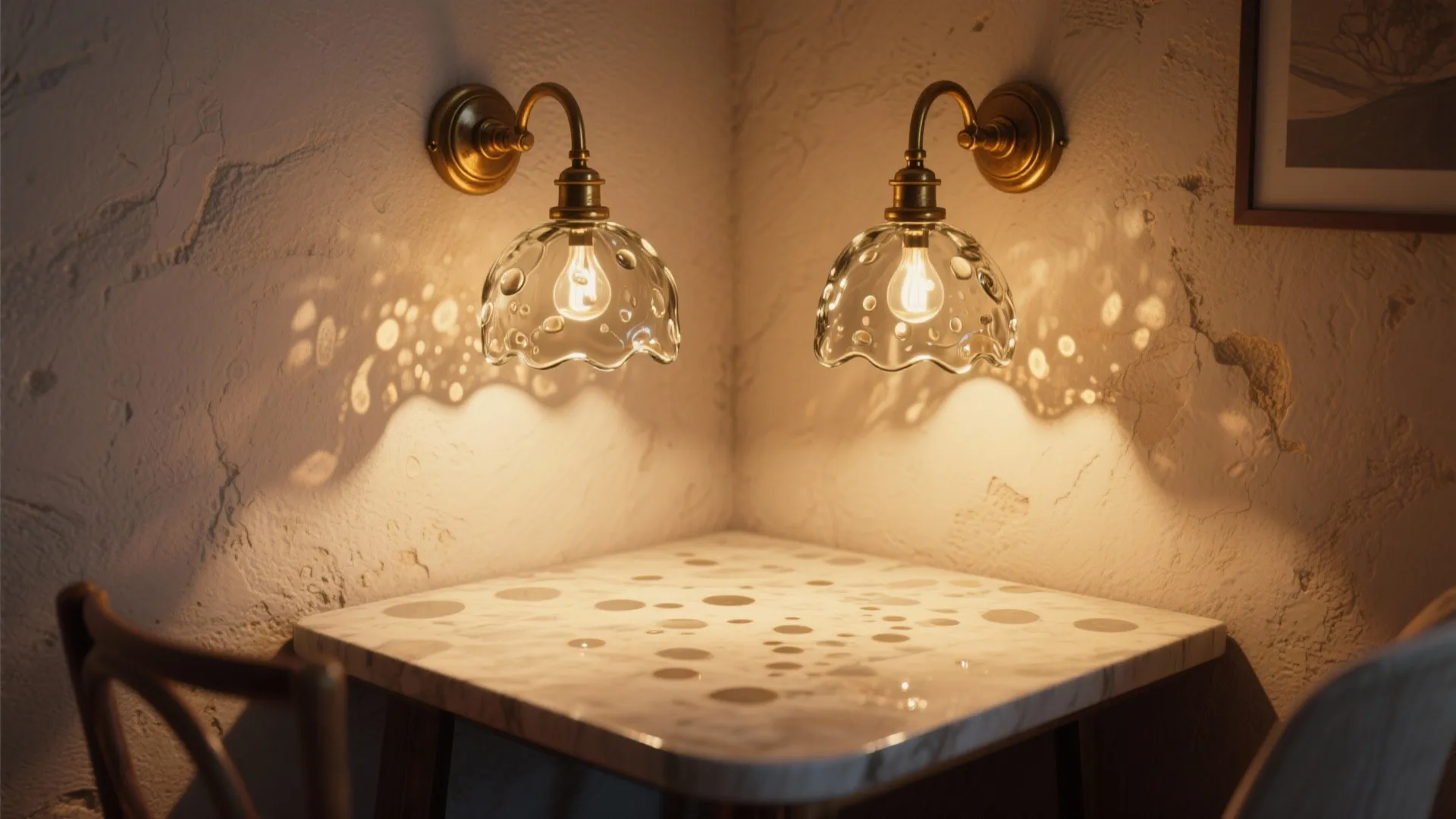 2. Artisanal Blown Glass with Antique Brass