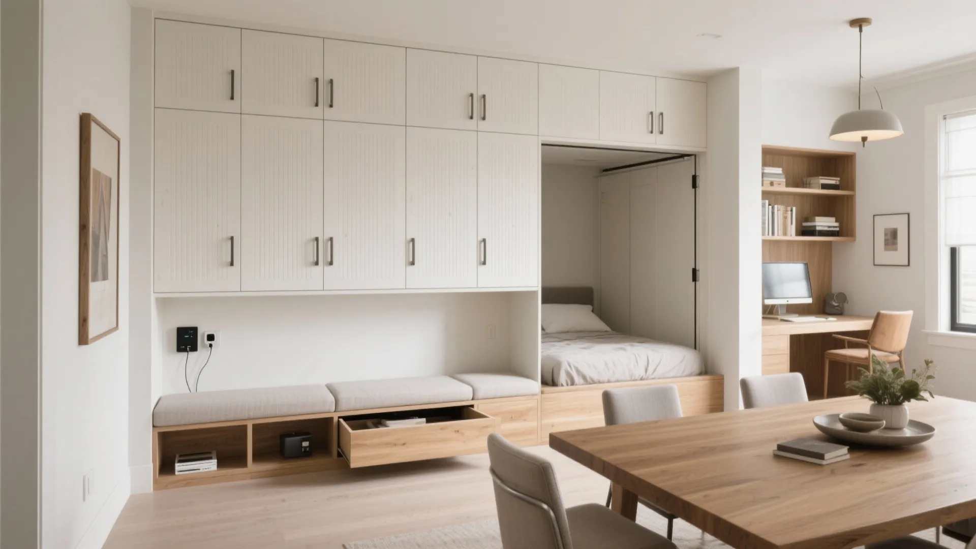 Storage Walls and Convertible Furniture That Work Hard