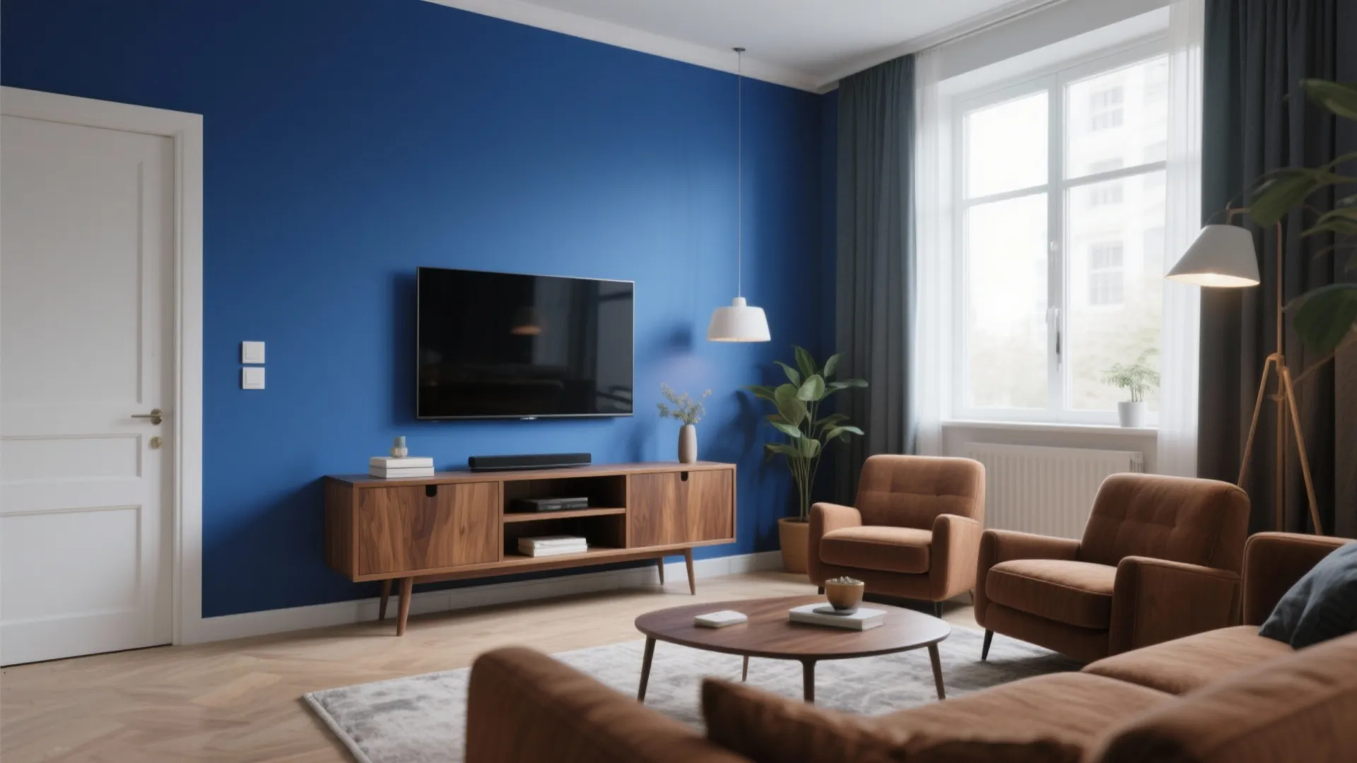 3. Statement Blue Accent Wall