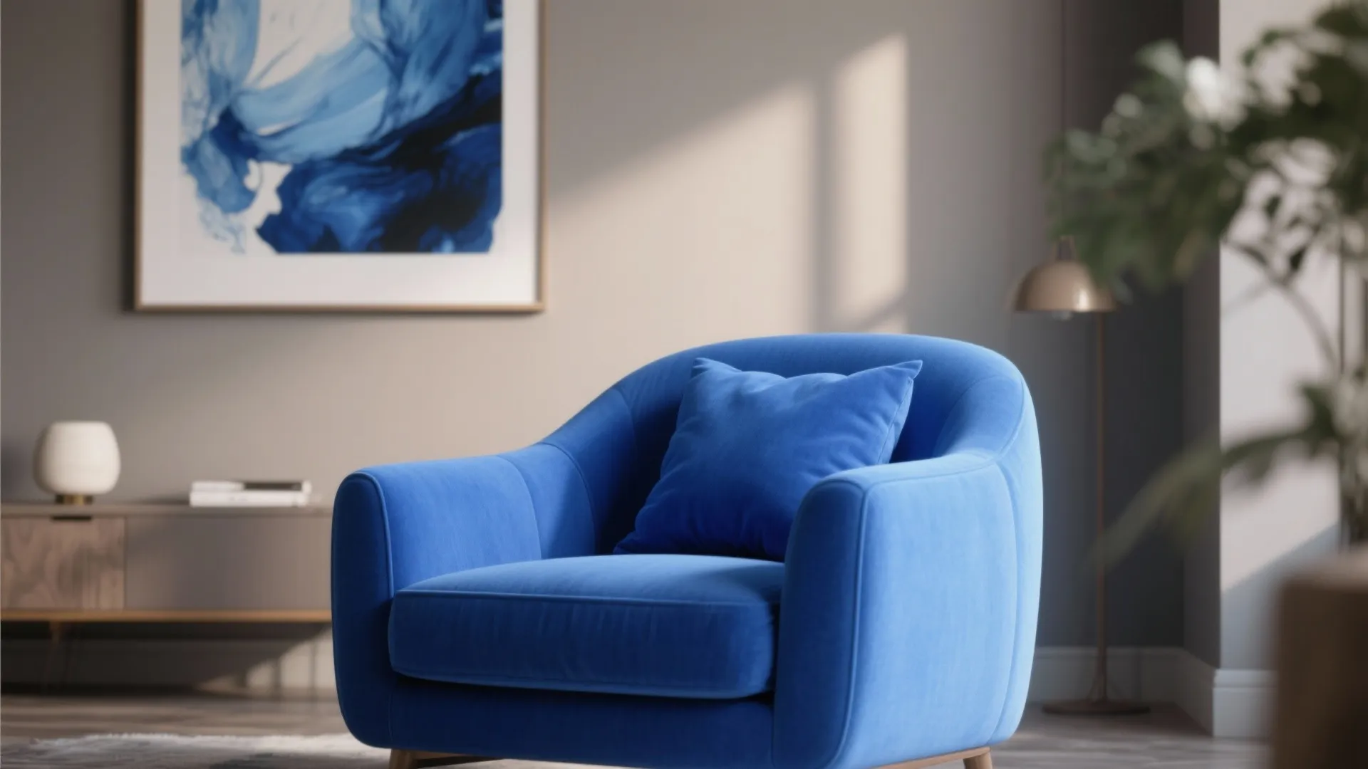 5. Blue accents as focal points