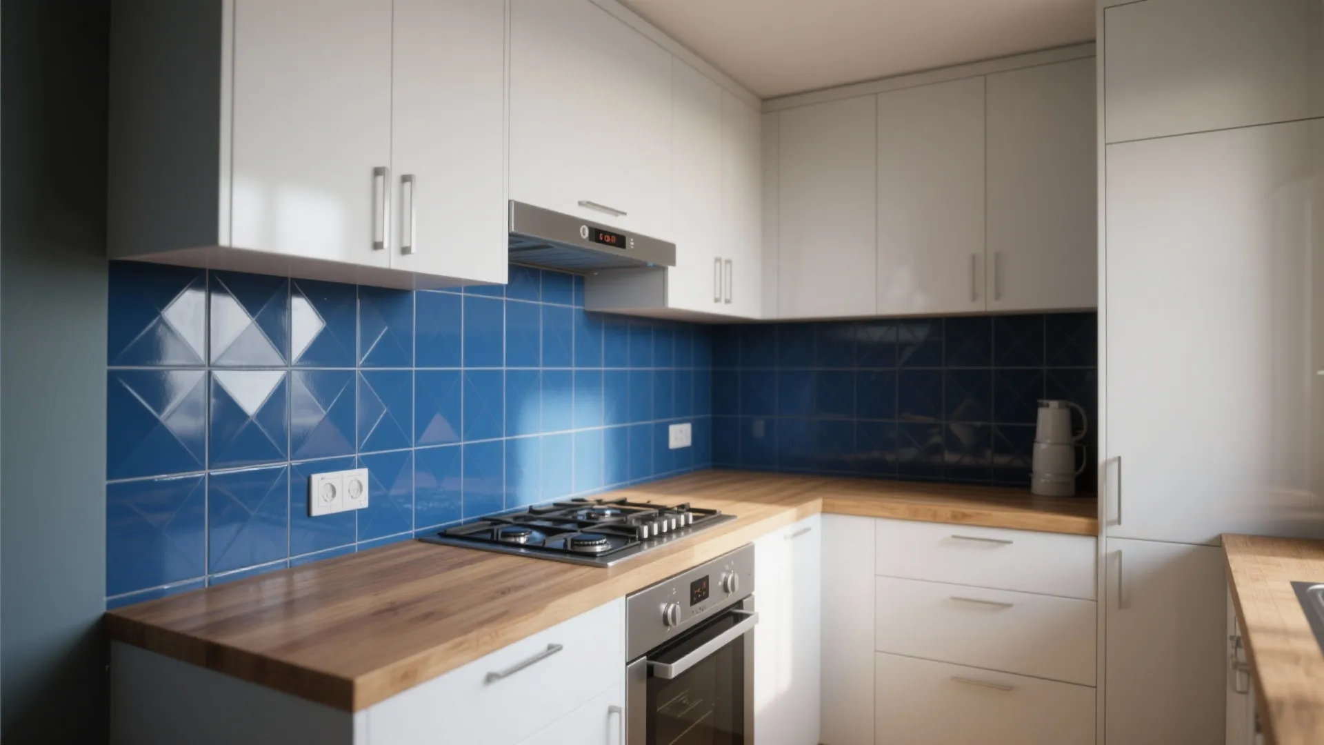 3. Create contrast with a bold backsplash