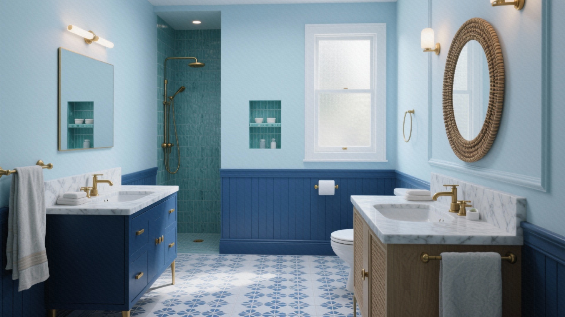 Cramped Bathroom? 5 Blue Bathroom Ideas for Small Spaces
