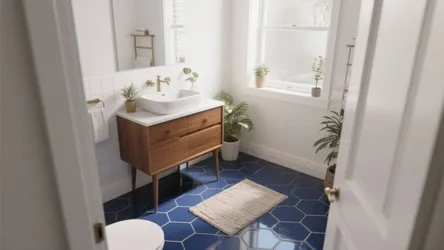 5 Bathroom Blue Floor Ideas for Small Spaces