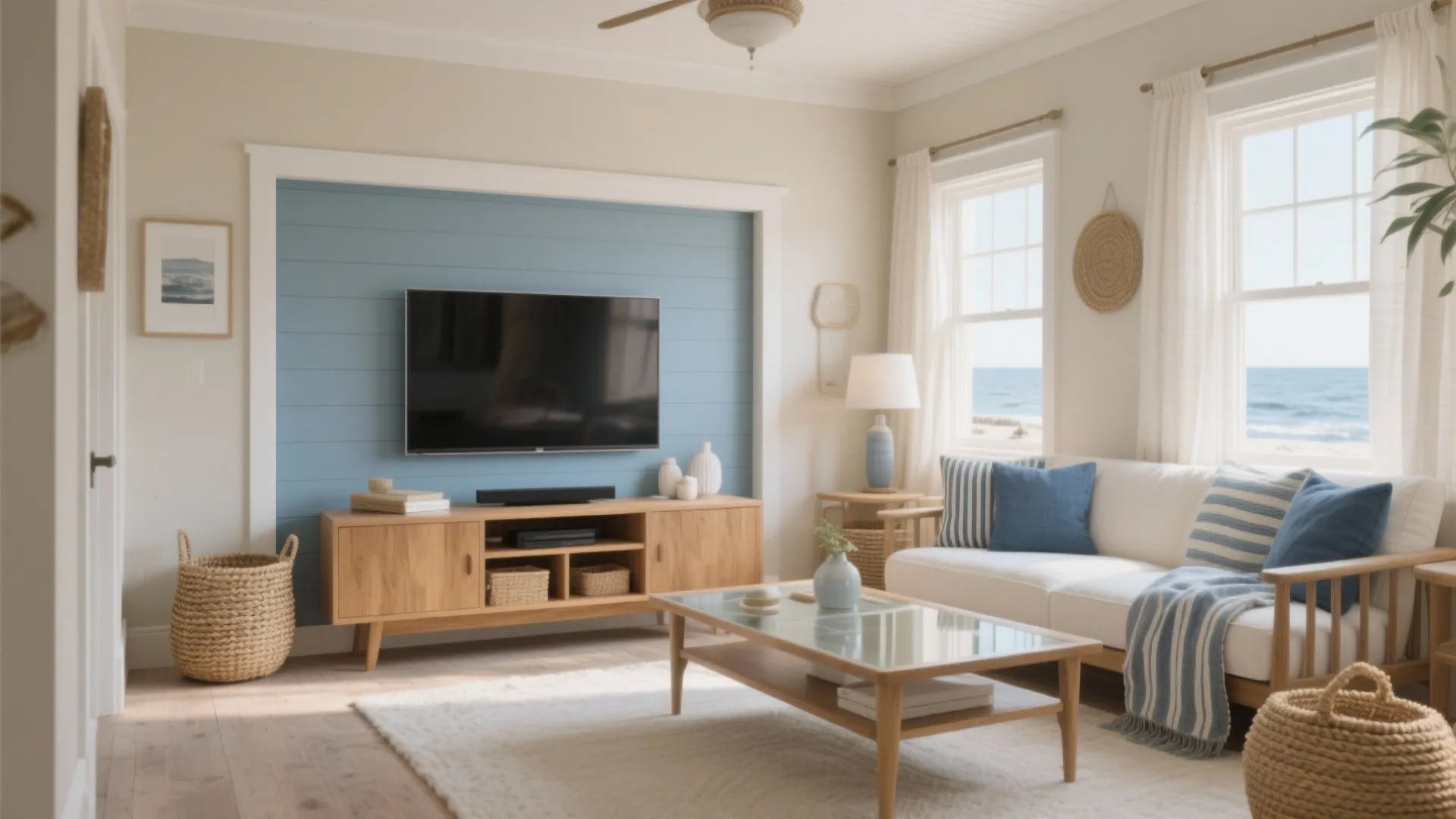 Serene Blues + Sand Beige (cool, calm, coastal)