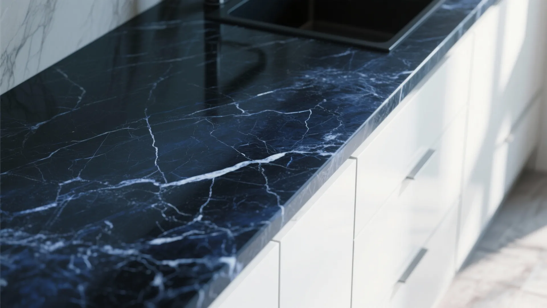 3. Deep Blue-Black Granite for Subtle Veining