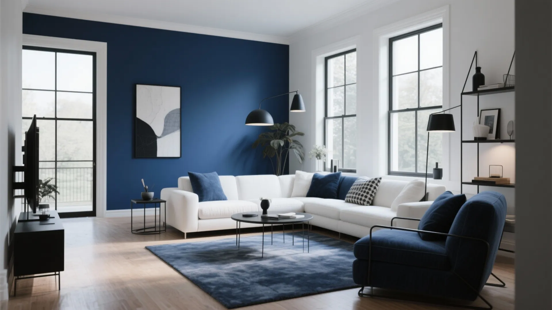 10 Blue, Black & White Living Room Ideas: Stylish Inspirations for a Modern Yet Cozy Living Space