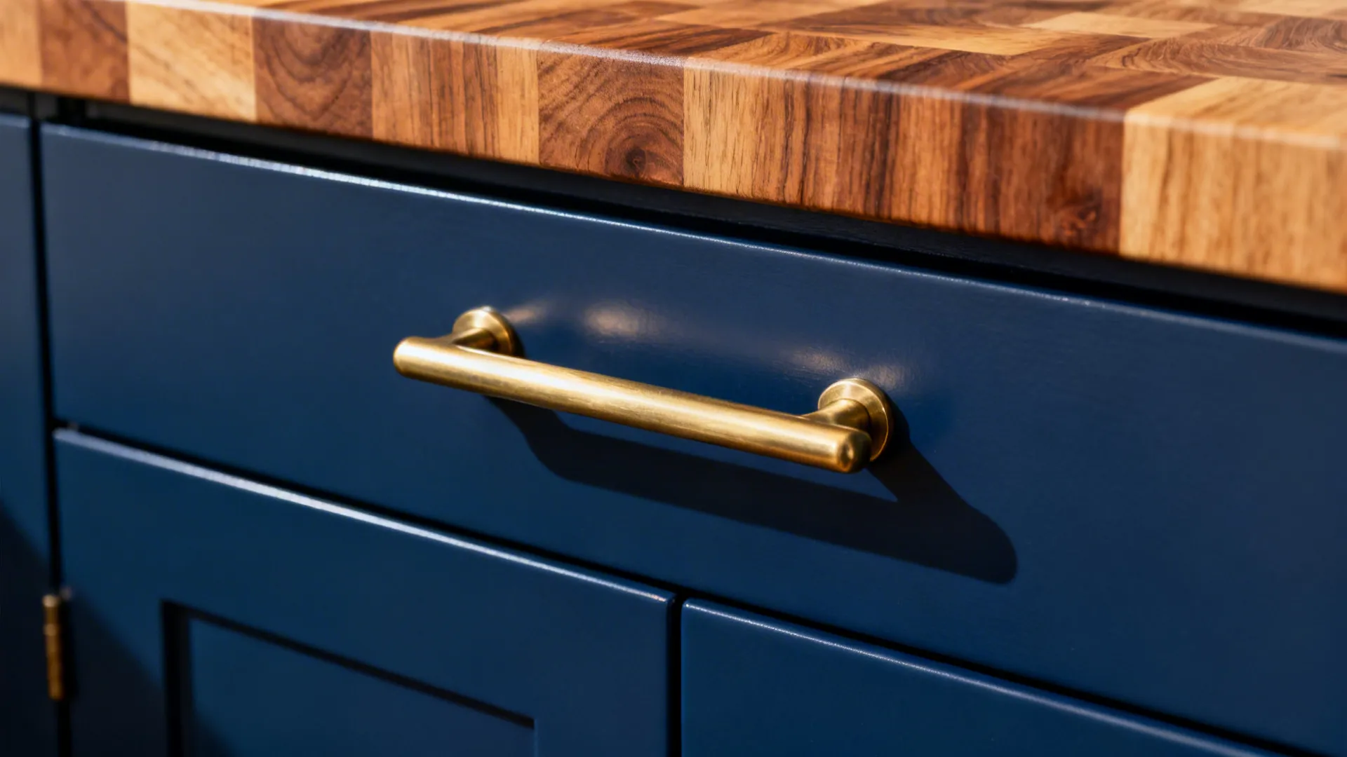 Deep Blue with Brass and Walnut: Cozy Heritage Meets Modern