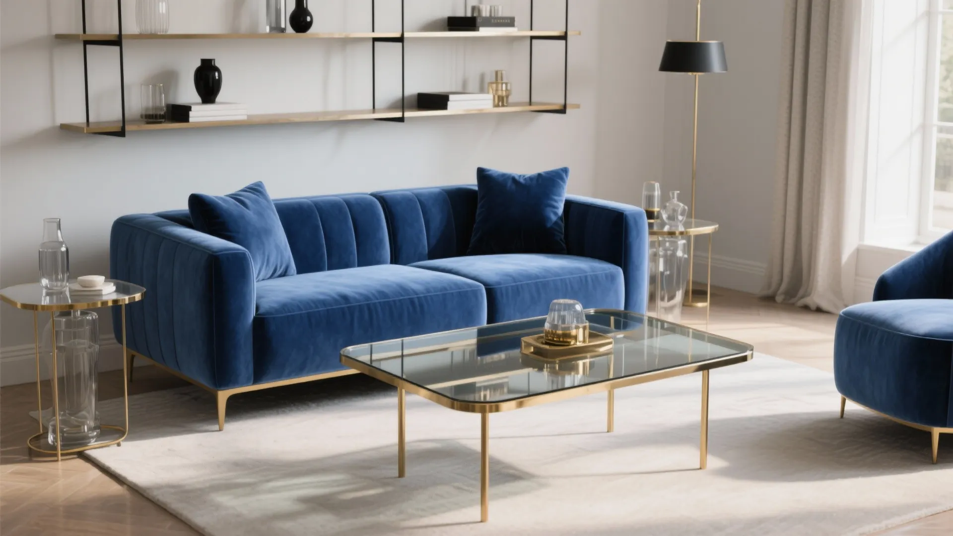 Blue + Brass (and Glass) for Polished Glow